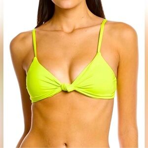 Andie Swim Womens The Santorini Bikini Top Size XL Neon Lemon Green Triangle Cup